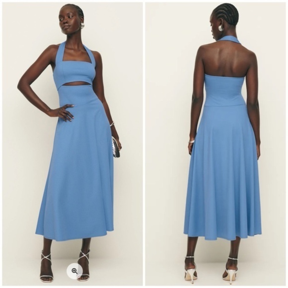 💋Reformation Sonali knit Blue Midi Dress size Medium